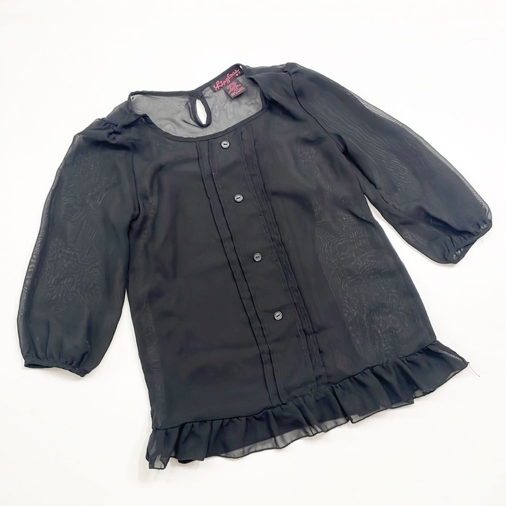 Lipgloss black 3/4 sleeve girls top